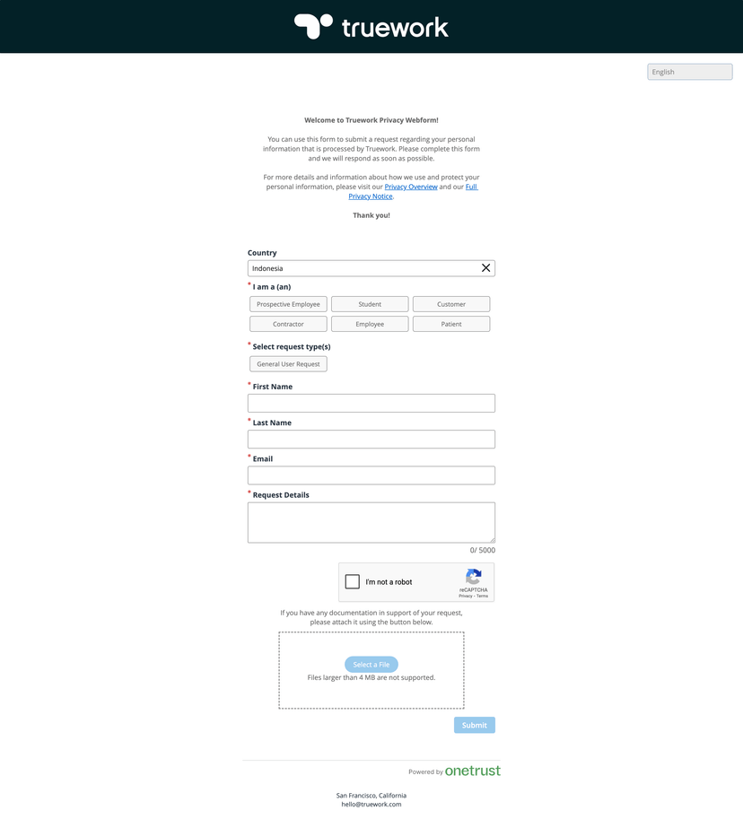 Privacy Rights Automation with Onetrust